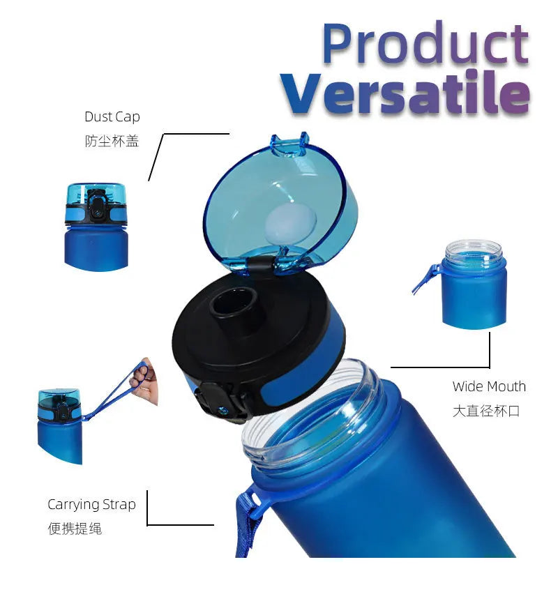 1000Ml Large Capacity Sports Water Bottle Leakproof Colorful Plastic Drinking Bottles Outdoor Travel Cycling Hiking Gym Jugs